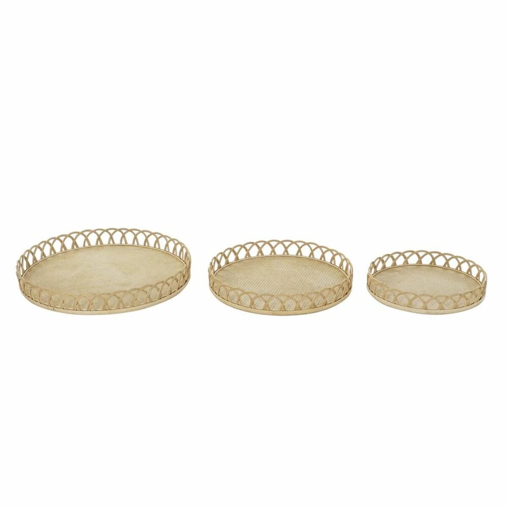 Centre de Table DKD Home Decor Marron Bambou 8 cm 58 x 58 x 9 cm (3 Pièces)