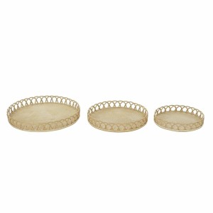 Tischdekoration DKD Home Decor Braun Bambus 8 cm 58 x 58 x 9 cm (3 Stücke)