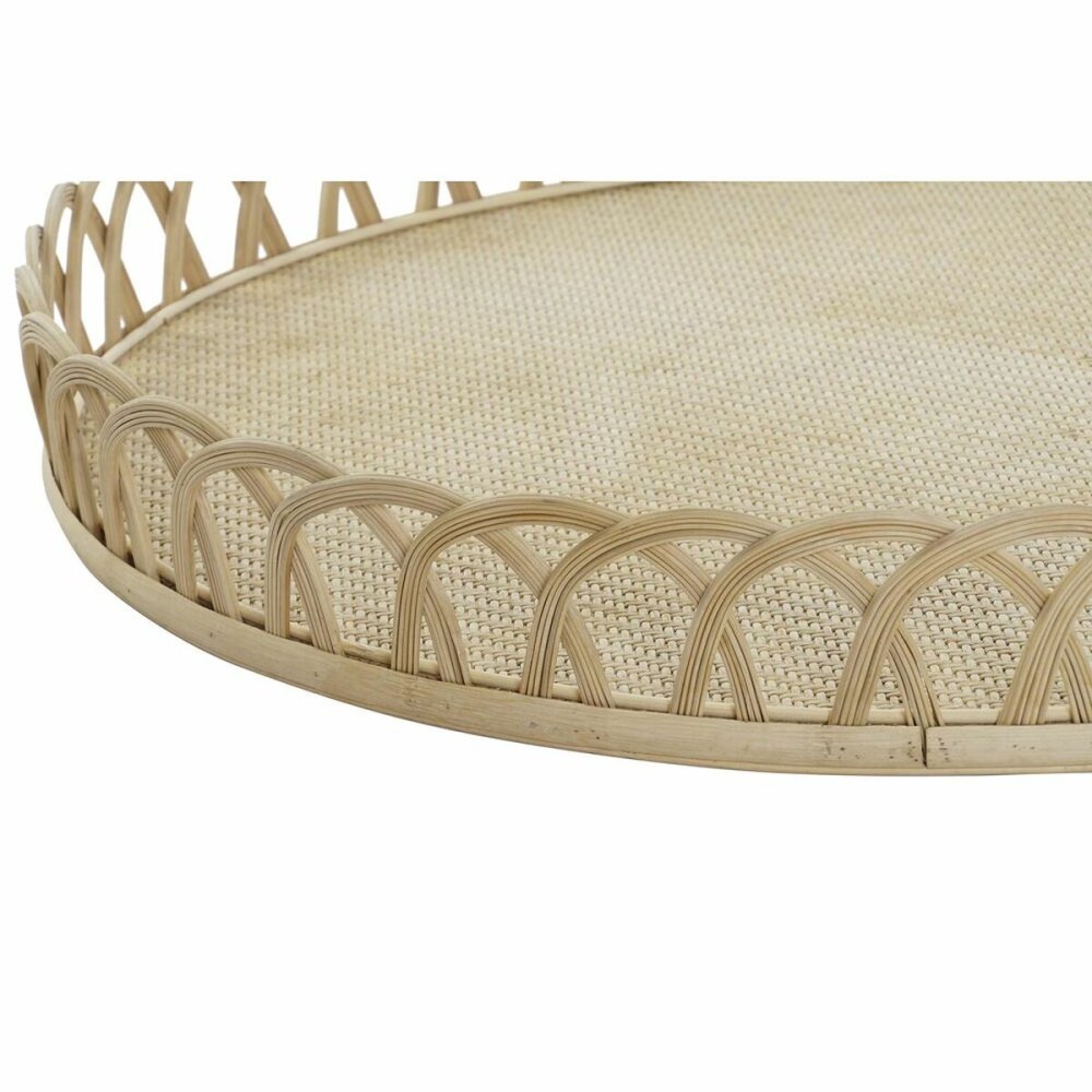 Centerpiece DKD Home Decor Brown Bamboo 8 cm 58 x 58 x 9 cm (3 Pieces)