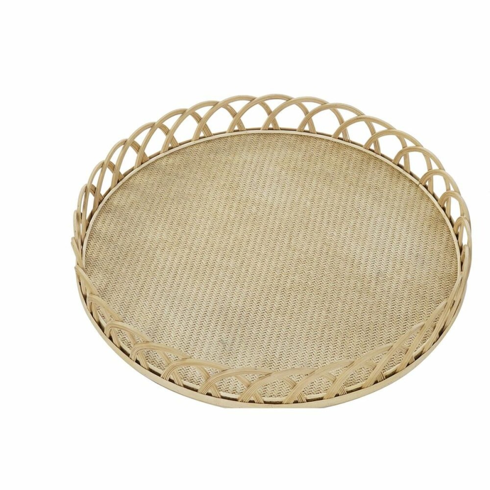 Centerpiece DKD Home Decor Brown Bamboo 8 cm 58 x 58 x 9 cm (3 Pieces)