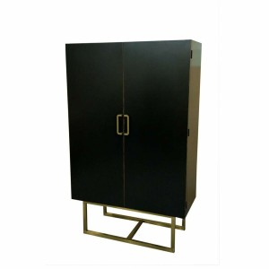 Cupboard DKD Home Decor 110 x 50 x 180 cm Black Metal Poplar