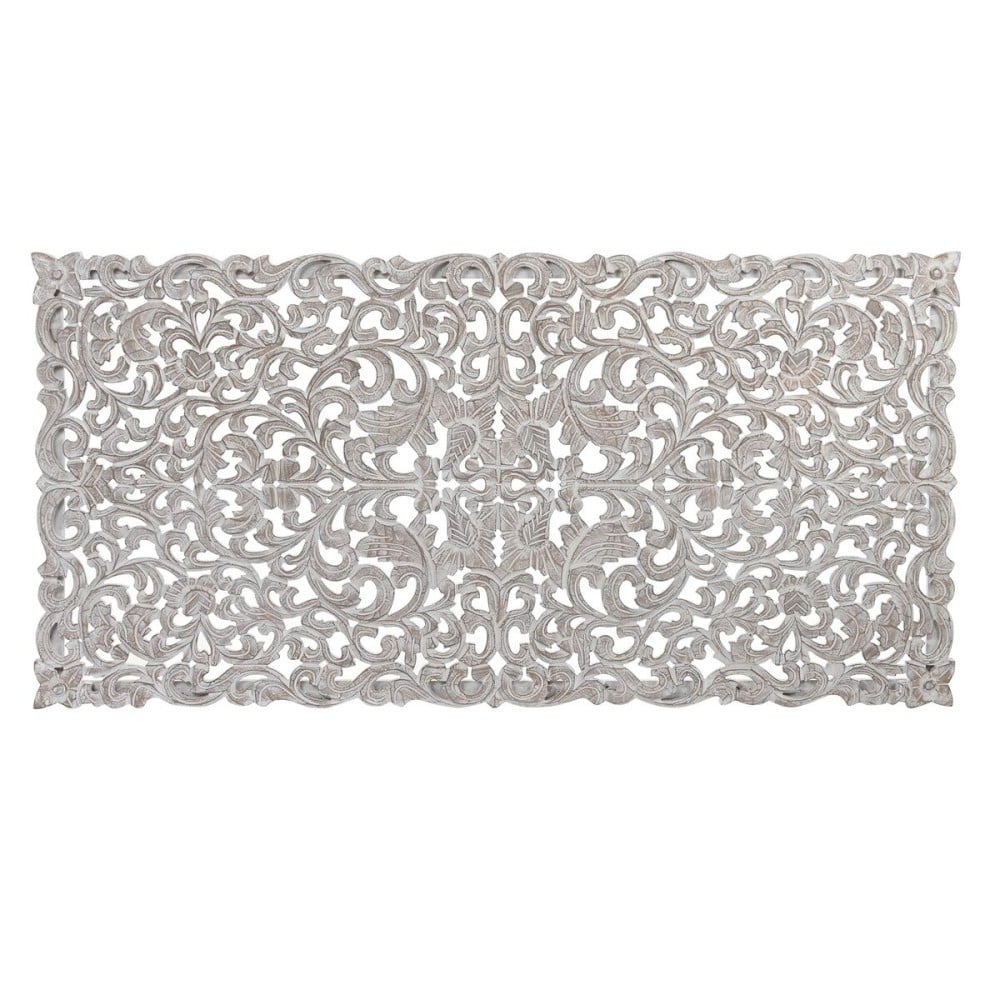 Kopfende des Betts DKD Home Decor Weiß natürlich Holz Holz MDF 160 x 3,5 x 80 cm