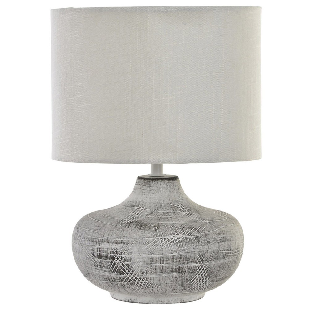 Tischlampe DKD Home Decor 40W Grau Weiß 230 V 40 W (2 Stück) (22 x 22 x 31 cm)