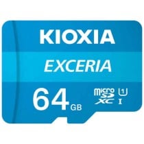 Micro SD Memory Card with Adaptor Kioxia Exceria UHS-I Class 10 Blue