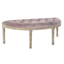 Banquette DKD Home Decor Naturel Rose Polyester Velours Bois d'hévéa (125 x 43 x 48 cm)