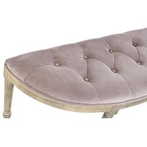 Banquette DKD Home Decor Naturel Rose Polyester Velours Bois d'hévéa (125 x 43 x 48 cm)