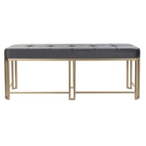 Banquette DKD Home Decor Gris Métal Velours (120 x 40 x 47 cm)