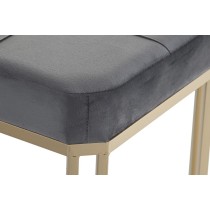 Banquette DKD Home Decor Gris Métal Velours (120 x 40 x 47 cm)