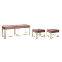 Banquette DKD Home Decor Rose Métal Velours (120 x 40 x 46 cm)