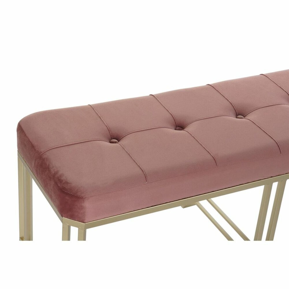 Banquette DKD Home Decor Rose Métal Velours (120 x 40 x 46 cm)