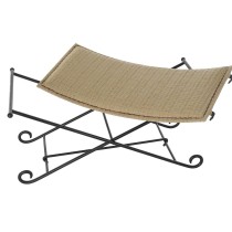 Banquette DKD Home Decor Noir Métal Marron Clair Rotin (94 x 49 x 44 cm)