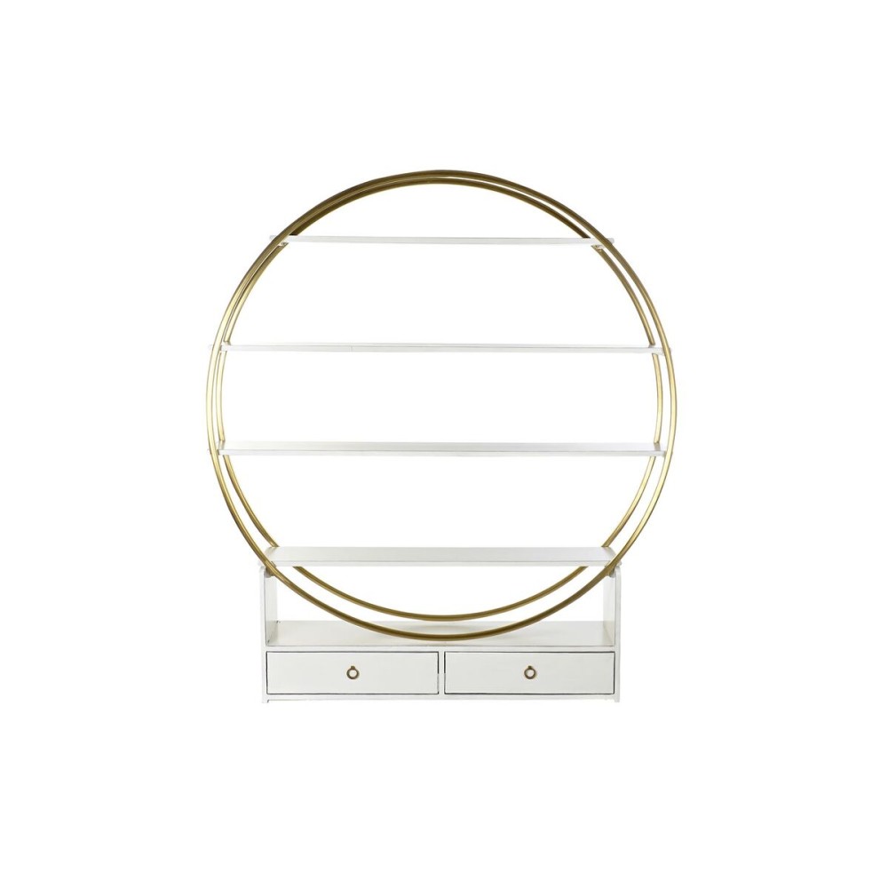 Shelves DKD Home Decor 160 x 35 x 180 cm Golden Metal White Poplar