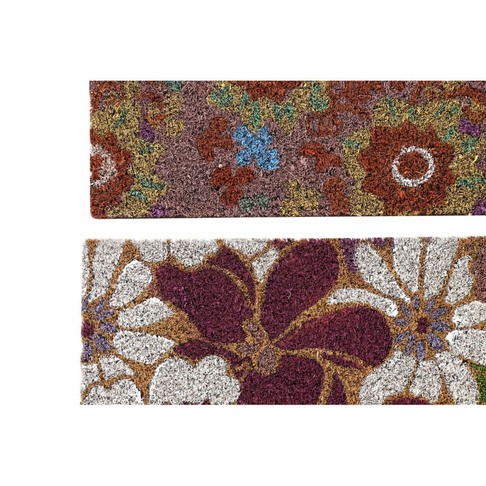 Paillasson DKD Home Decor Caoutchouc Multicouleur 2 Unités Fibres de coco (60 x 40 x 1,5 cm)