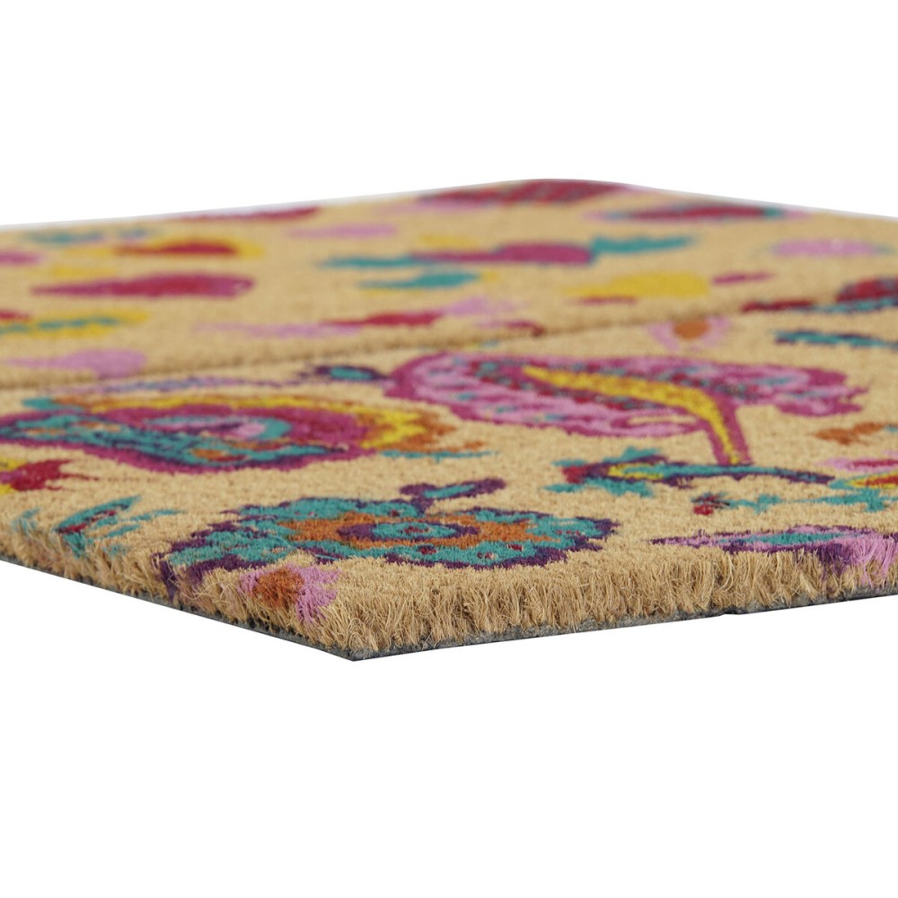 Paillasson DKD Home Decor Caoutchouc Multicouleur 2 Unités Fibres de coco (60 x 40 x 1,5 cm)