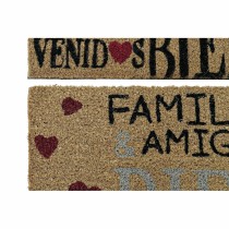 Fußmatte DKD Home Decor Rot Schwarz Braun Gummi 2 Stück Urban Kokosnuss Faser (60 x 40 x 1,5 cm)