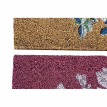 Paillasson DKD Home Decor Gris Rose Marron Caoutchouc Blanc 2 Unités Fibres de coco (60 x 40 x 1,5 cm)