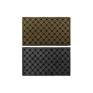 Paillasson DKD Home Decor Argenté Noir Doré Caoutchouc Arabe 2 Unités (75 x 45 x 0,5 cm)