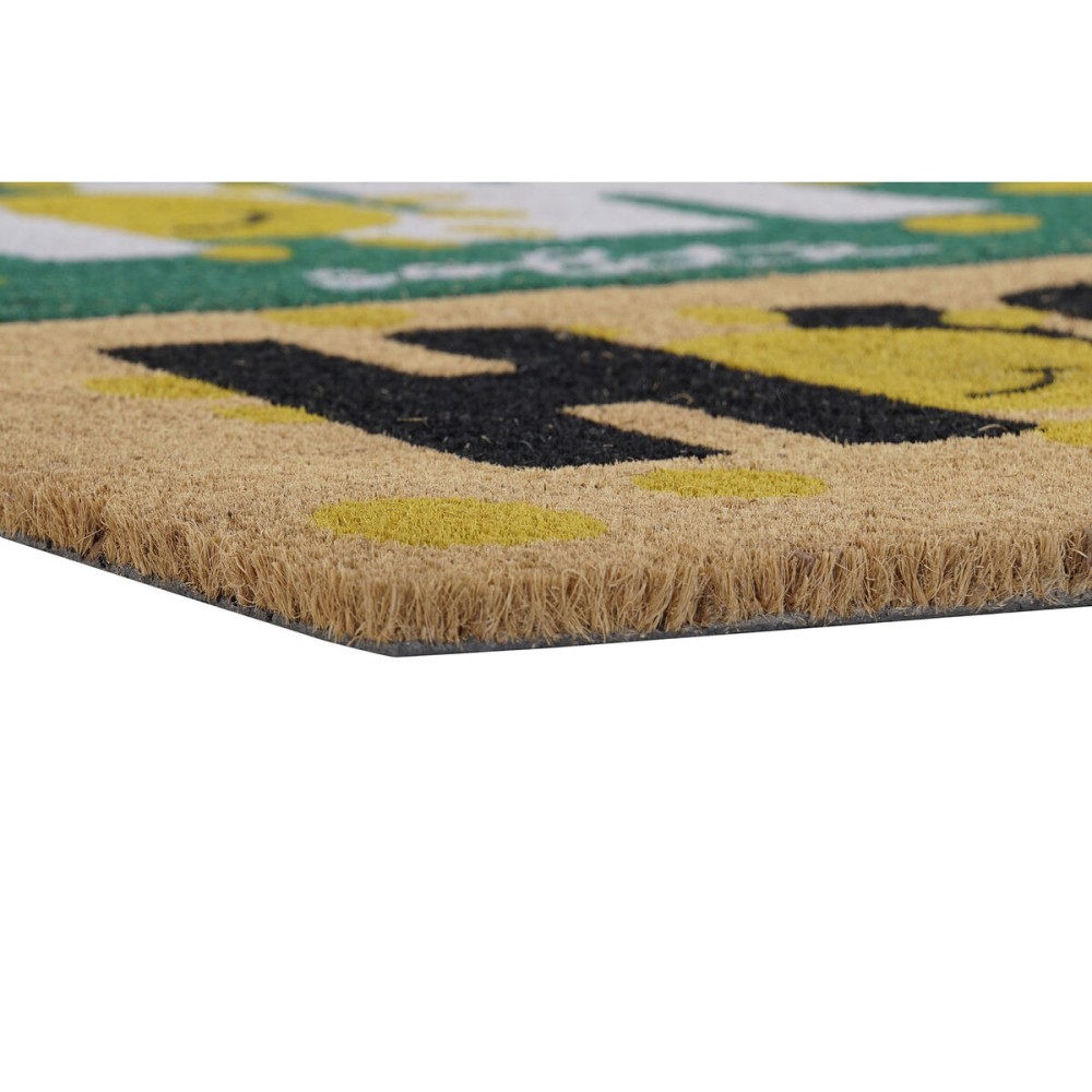 Fußmatte DKD Home Decor Schwarz Braun Gummi Weiß grün 2 Stück Kokosnuss Faser (60 x 40 x 1,5 cm)