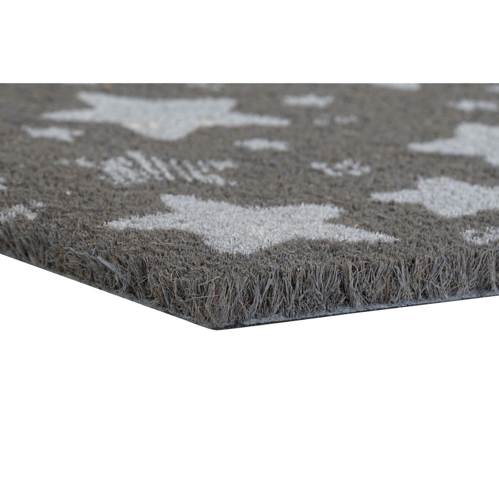 Fußmatte DKD Home Decor Grau Gummi Sterne Weiß grün 2 Stück Kokosnuss Faser (60 x 40 x 1,5 cm)