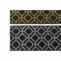 Paillasson DKD Home Decor Argenté Noir Doré Caoutchouc Arabe 2 Unités (75 x 45 x 0,5 cm)
