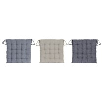 Coussin de chaise DKD Home Decor Beige Bleu Polyester Coton Aluminium Blue marine méditerranéen (3) (38 x 38 x 6 cm) (3 Unités)