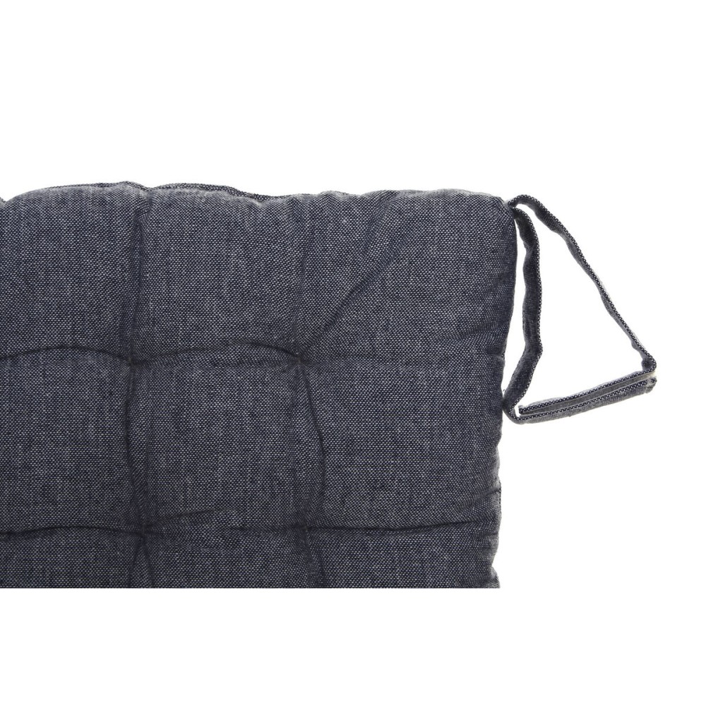 Coussin de chaise DKD Home Decor Beige Bleu Polyester Coton Aluminium Blue marine méditerranéen (3) (38 x 38 x 6 cm) (3 Unités)