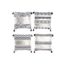 Coussin DKD Home Decor Noir Doré Polyester Coton Aluminium Arabe (45 x 10 x 45 cm) (4 Unités)
