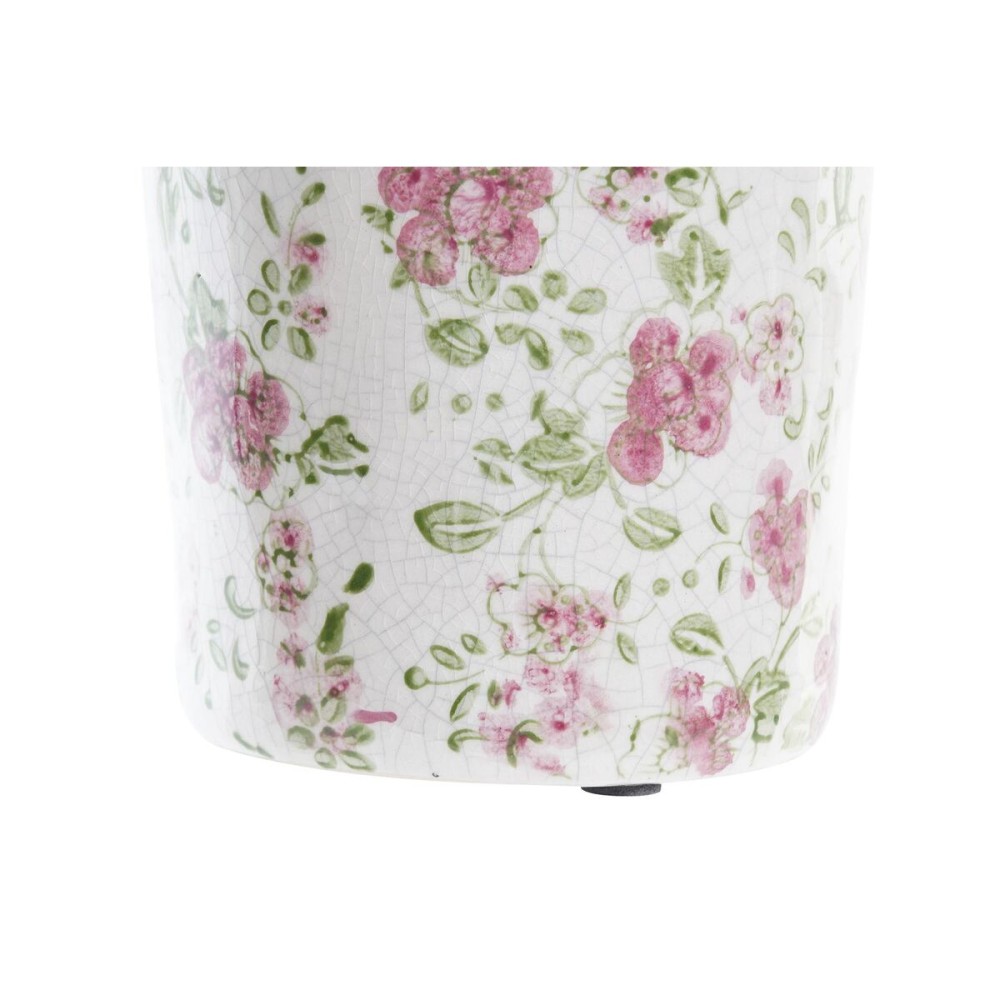 Vase DKD Home Decor Weiß grün Granatrot Steingut Shabby Chic (14 x 14 x 25 cm)