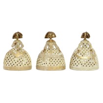 Deko-Figur DKD Home Decor Spiegel Beige Golden Harz Dame Traditionell (18 x 13 x 23 cm) (3 Stück)