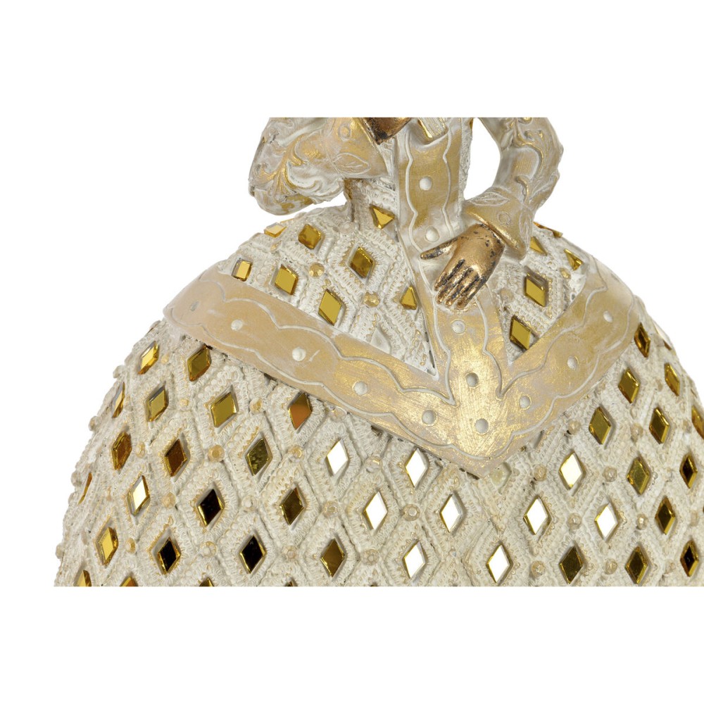 Deko-Figur DKD Home Decor Spiegel Beige Golden Harz Dame Traditionell (18 x 13 x 23 cm) (3 Stück)