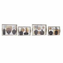 Set of trays DKD Home Decor White Black Golden MDF Wood 40 x 30 x 6 cm (2 Units)