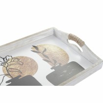 Set of trays DKD Home Decor White Black Golden MDF Wood 40 x 30 x 6 cm (2 Units)