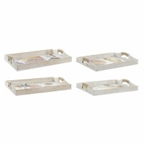 Set of trays DKD Home Decor White Black Golden MDF Wood 40 x 30 x 6 cm (2 Units)
