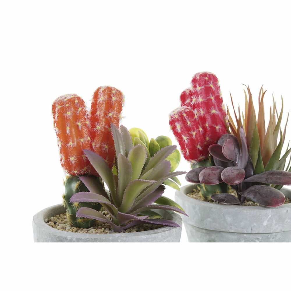 Plante décorative DKD Home Decor Rouge Gris Orange EVA PE (16 x 12,5 x 19,5 cm) (2 Unités)