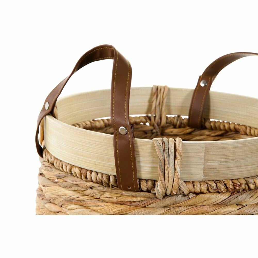 Set de basket DKD Home Decor Marron Naturel Bambou Joncs Tropical 40 x 40 x 24 cm 4 Kg 3 Pièces