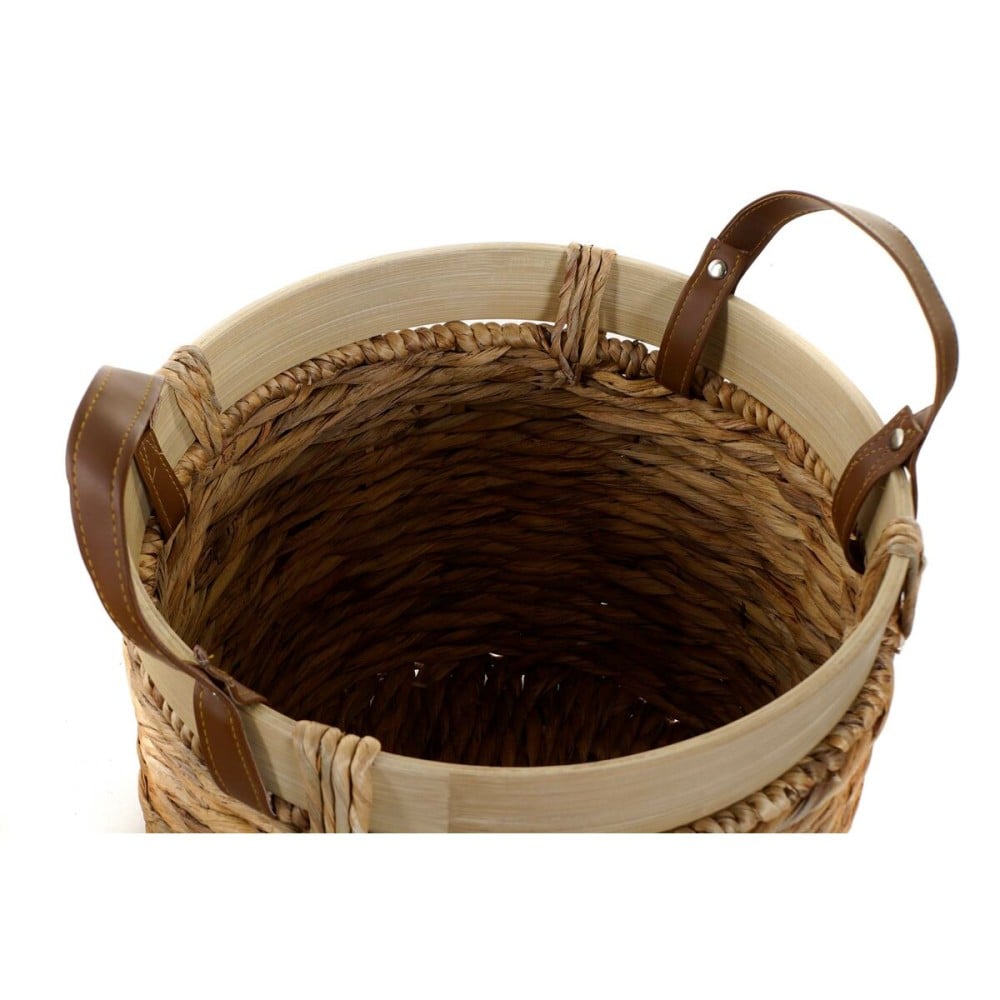 Set de basket DKD Home Decor Marron Naturel Bambou Joncs Tropical 40 x 40 x 24 cm 4 Kg 3 Pièces