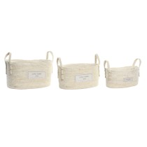Korb-Set DKD Home Decor natürlich Hellbraun Naturfaser Boho 34 x 23 x 20 cm 3 Stücke