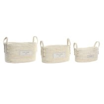 Set de basket DKD Home Decor Naturel Marron Clair Fibre naturelle Boho 34 x 23 x 20 cm 3 Pièces
