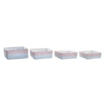 Set de basket DKD Home Decor Fibre naturelle méditerranéen Boho 26 x 26 x 9 cm 8,5 cm