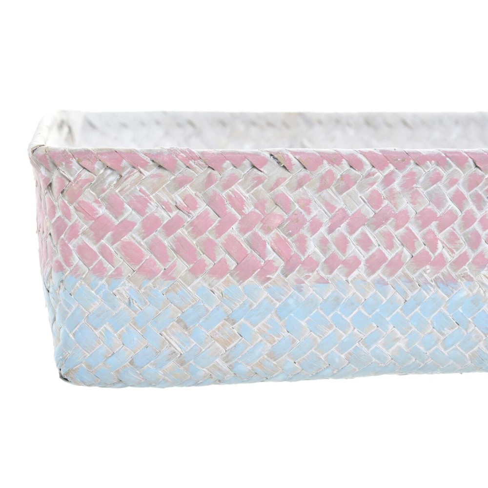 Set de basket DKD Home Decor Fibre naturelle méditerranéen Boho 26 x 26 x 9 cm 8,5 cm