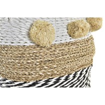 Set de basket DKD Home Decor Blanc Noir Beige Herbier marin 34 x 33 x 26 cm 2 Pièces