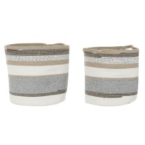 Korb-Set DKD Home Decor Weiß Grau natürlich Jute (2 Stücke)