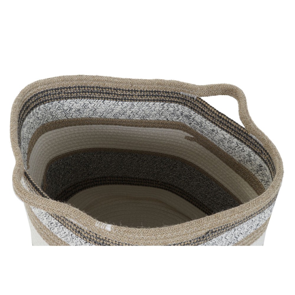 Basket set DKD Home Decor White Grey Natural Jute (2 Pieces)
