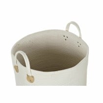 Basket set DKD Home Decor White Natural Light grey Natural Fibre (2 Pieces) (2 Units)