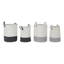 Korb-Set DKD Home Decor Weiß Grau Hellgrau (2 Stücke) (2 Stück)