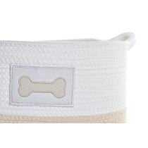 Set de basket DKD Home Decor Blanc Crème 43 x 30 x 23 cm 2 Pièces