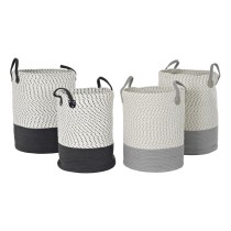 Korb-Set DKD Home Decor Weiß Grau Hellgrau (2 Stücke) (2 Stück)