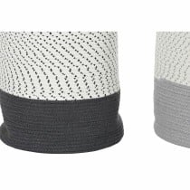 Korb-Set DKD Home Decor Weiß Grau Hellgrau (2 Stücke) (2 Stück)