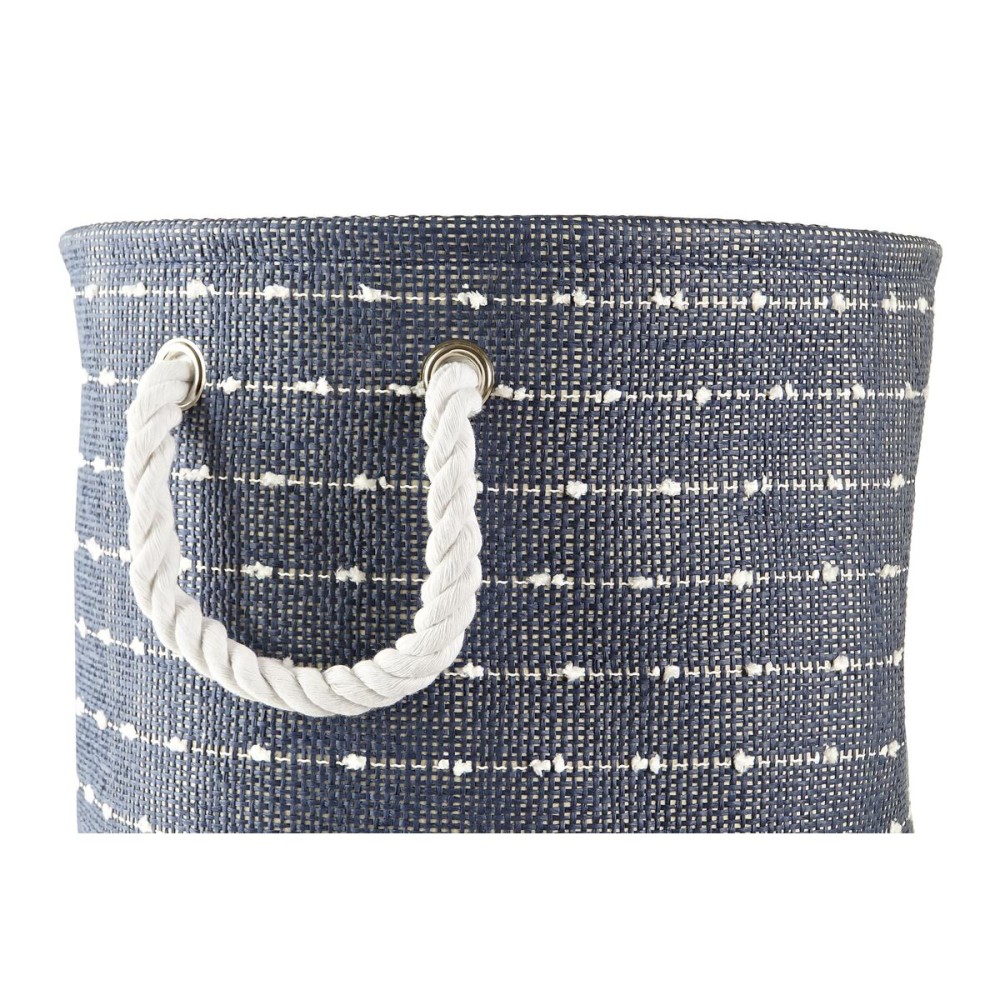 Korb-Set DKD Home Decor Weiß Marineblau 39 x 31 x 31 cm 2 Stücke
