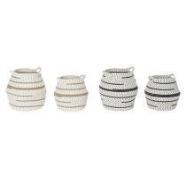 Basket set DKD Home Decor White Brown Grey Jute (2 Pieces) (2 Units)